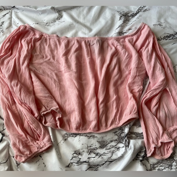 Cut Open Sleeve Off Shoulder Top - Picture 1 of 2